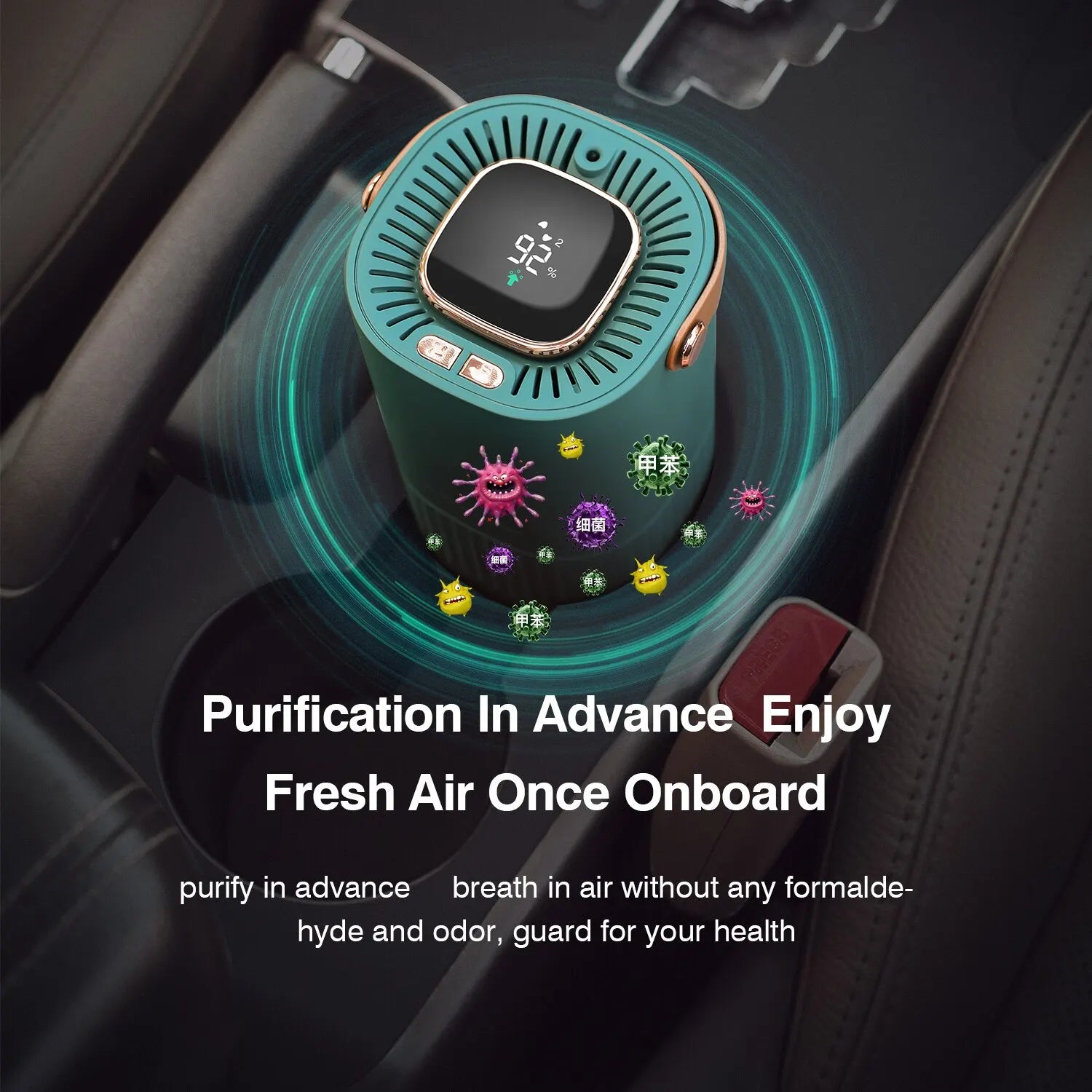 Desktop Air Purifier H13 Filter Negative Ion Purification 2000mAh Portable Car Freshener For Home